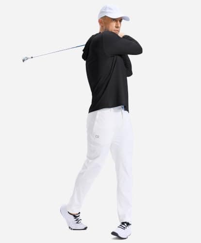 Men's Lightweight Athletic Hoodies Pullover Long Sleeve Shirts( Black,L)