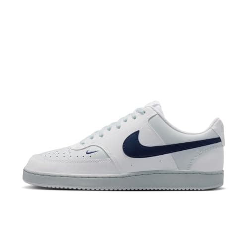 Nike Men's Court Vision Low Shoes, White/Midnight Navy-Pure Platinum, 10