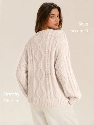 Suéter Tejido Oversize Trendy Queen para Mujer - Crema