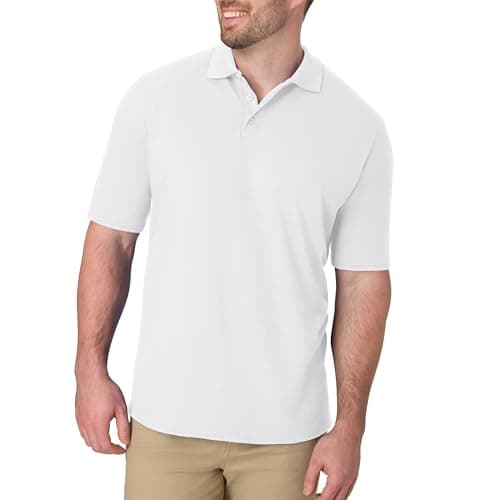 Playera Polo Hanes para Hombre X-Temp FreshIQ, Manga Corta, Blanco, Talla XG