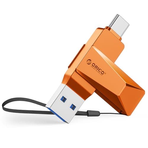 Memoria USB ORICO 128GB Tipo C, 150MB/S, Metal, Giratoria 2 en 1 con OTG para Celulares, Tablets, iPhone, Auto y Consolas - CB05