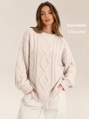 Suéter Tejido Oversize Trendy Queen para Mujer - Crema