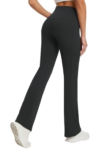 DLOODA Pantalones de Yoga Cruzados Acampanados para Mujer con Bolsillos