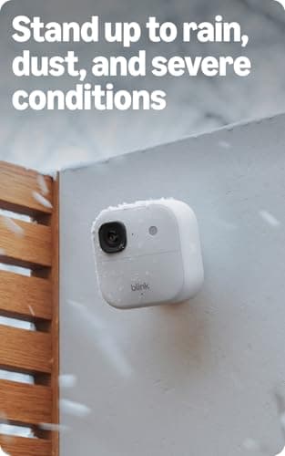 Blink Outdoor 2K+, Mini 2K+ y Timbre con Batería 2K+ (Modelo Más Nuevo) – Seguridad 2K Completa, Batería Duradera. Sync Module Core Incluido – 2 Cámaras + Timbre (Blanco)