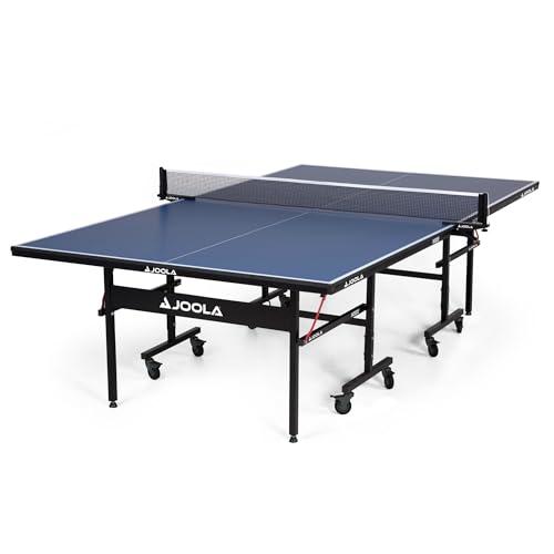 JOOLA Inside Professional MDF Indoor Ping Pong Table with Quick Clamp Table Tennis Net and Post Set - 10 Minute Easy Assembly - Tournament Quality - Foldable with Single Player Pla