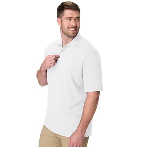 Playera Polo Hanes para Hombre X-Temp FreshIQ, Manga Corta, Blanco, Talla XG