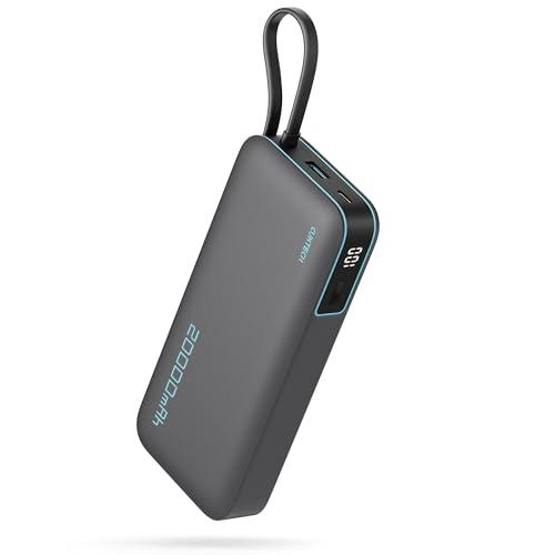CUKTECH 45W Power Bank 20000mAh, Portable Travel Charger Built-in USB C Cable, Fast Charging Battery Pack for iPhone 16/15/14/13, iPad, Samsung Galaxy, Google Pixel, Android and Mo