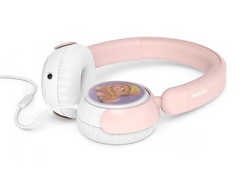 Philips K2000 Lightweight On-Ear Wired Kids Headphones - Built-in Mic, Safe Volume Limited, Audio Sharing, Foldable, Durable & Customizable, Pink