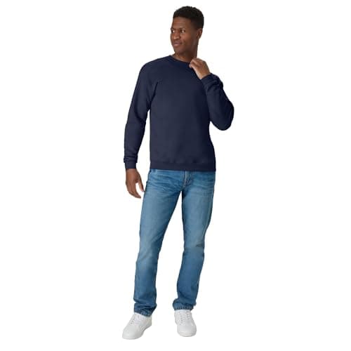 Hanes Mens Ecosmart Fleece Sweatshirt, Cotton-blend Pullover, Crewneck For Men, 1 Or 2 Pack, Navy - 1 Pack, 5X-Large US