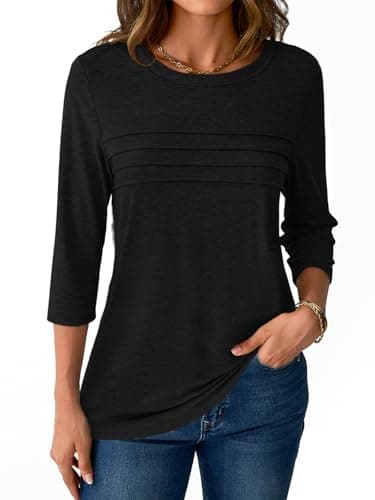 Blusa Túnica NORACORA Manga 3/4 con Pliegues para Mujer
