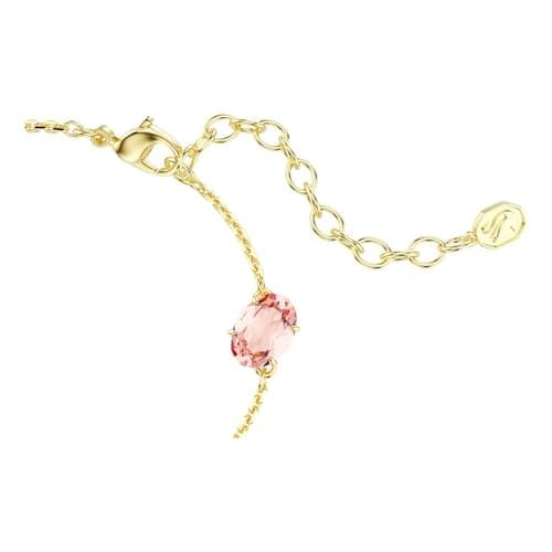Pulsera Swarovski Gema, cortes mixtos, cristales colgantes, multicolor, baño en tono oro