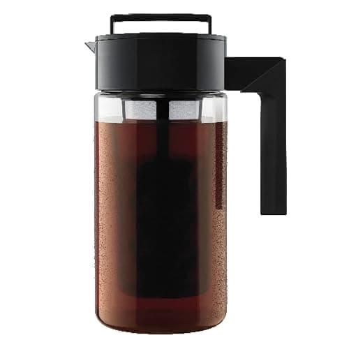 Takeya Deluxe Cold Brew Coffee Maker - BPA-Free Tritan Pitcher with Airtight Leakproof Lid, Silicone Grip Handle, Fine-Mesh Filter - Shatter-Proof, Dishwasher Safe, Made in USA - 1
