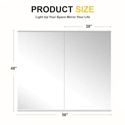 Home Gym Mirrors for Wall, 48”x28”x2 PCS Large Workout Mirrors for Home Gym | Tempered Glass, HD Reflection, Full Length Frameless body mirror for Home Gym, Garage, Yoga, Dance, Bedroom(Silver)