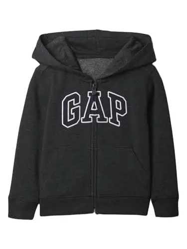 Sudadera con Cierre GAP para Bebé Niño, Logo, Gris Jaspeado Carbón, 3-6 Meses