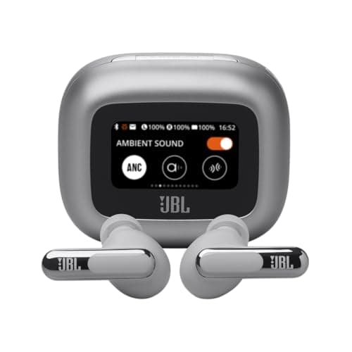 JBL Live Beam 3 - True wireless noise-cancelling stick-closed earbuds, 48Hrs total playback, Wireless Charging, 6 Mics for perfect calls, Multi-point connection, IP55 waterproof an