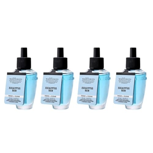 Bath & Body Works Wallflowers Refills, Eucalyptus Rain Scent, 4 Pack