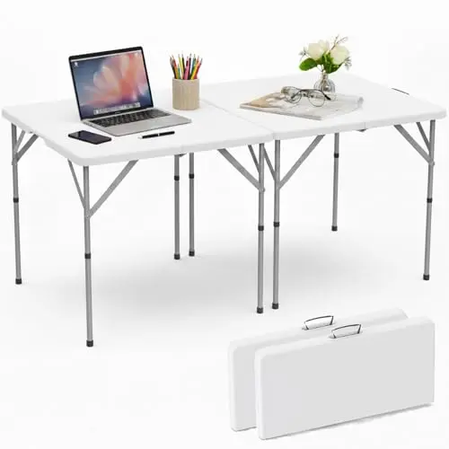 34'' Square Folding Card Table 2 Pcs,Dining Table with Handle & Safety Lock
