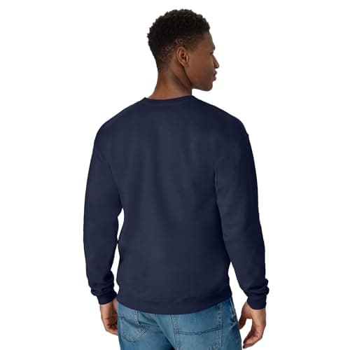 Hanes Mens Ecosmart Fleece Sweatshirt, Cotton-blend Pullover, Crewneck For Men, 1 Or 2 Pack, Navy - 1 Pack, 5X-Large US