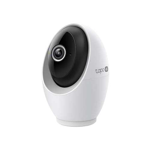 Tapo 4K Indoor Pan/Tilt Wired Security Camera - Works as a Baby Monitor, Person/Pet Detection, Facial Recognition, 360° AI Motion Tracking, Subscription-Free Local Storage or Optio