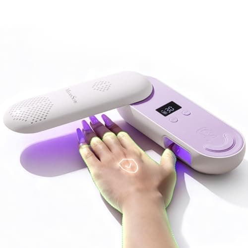 MelodySusie Compact Cordless UV Nail Lamp, P-PLUS20F with Innovative Rotatable Panel & UV Protection Design, Rechargeable UV Light Cures All Gels, Especially Rhinestone Glue & Line