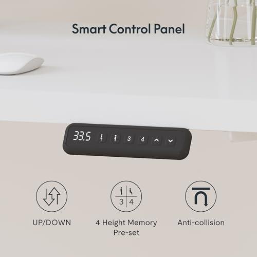 FLEXISPOT Escritorio Eléctrico Ajustable en L de 71" con Estante y Cajones, Blanco