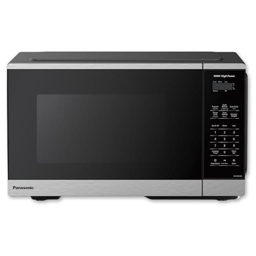 Panasonic Countertop Microwave Oven, 900W, 0.9 Cu. Ft., Sensor Cook and Reheat, 10 Power Levels, Auto Defrost, Keep Warm, Child Lock, Black Stainless Steel - NN-SB44QS