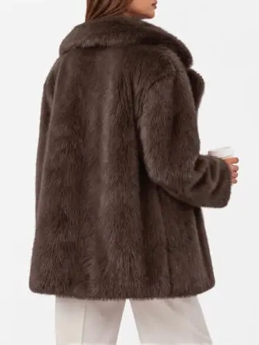 Chamarra de Piel Sintética Trendy Queen para Mujer, Café (Talla S)