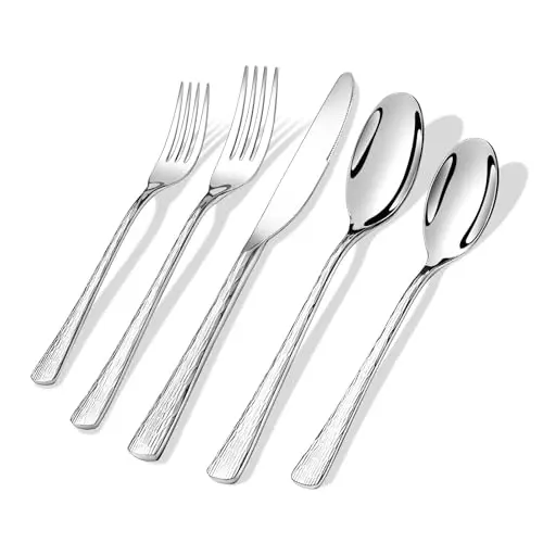 Silverware Set, 20-Piece Heavy-Duty Cutlery Set, 18/10 Stainless Steel Flatware Set for 4,Mirror-Polished Knife Spoons and Forks Set, Dishwasher Safe Utensil Sets,Perfect for House Warming Gifts