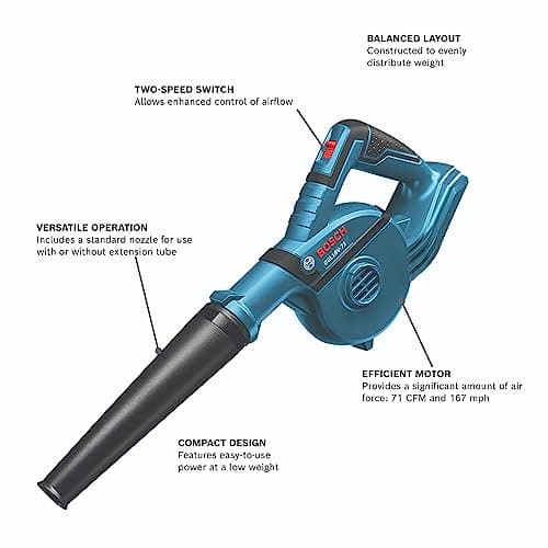 Sopladora Inalámbrica BOSCH GBL18V-71N 18V Compacta (Sin Batería)