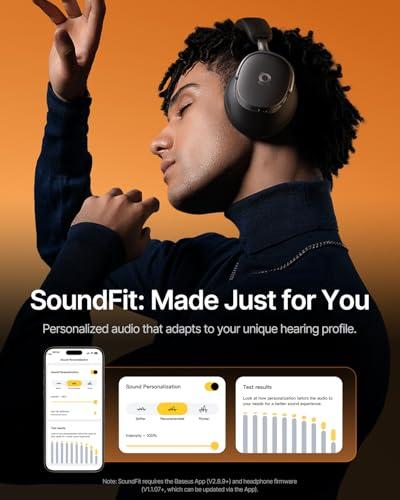 Baseus Inspire XH1 Auriculares ANC Adaptativo, Sonido Bose, Dolby, Hi-Res, 100H Batería