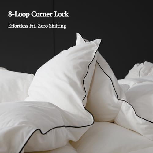 sleeprove Queen Size Down Comforter All Season Noiseless White Duvet 90x90