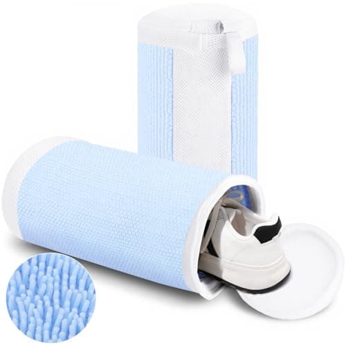 Dntorx: 2 Bolsas para Lavar Zapatos en Lavadora y Secadora, Azul + Blanco