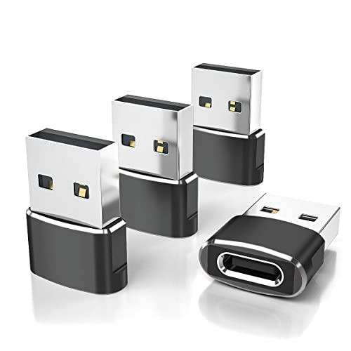 Elebase: 4 Adaptadores USB-A a USB-C para Dispositivos Apple/Samsung