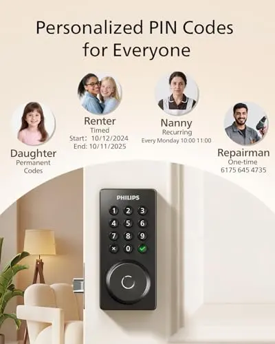 Chapa Inteligente Philips Wi-Fi, Acceso Sin Llave para Puerta Principal