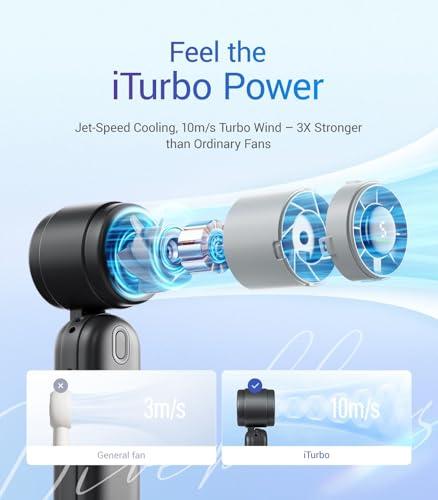 Miniventilador Turbo Portátil Diveblues iTurbo con 5 Velocidades y 12 Horas de Batería