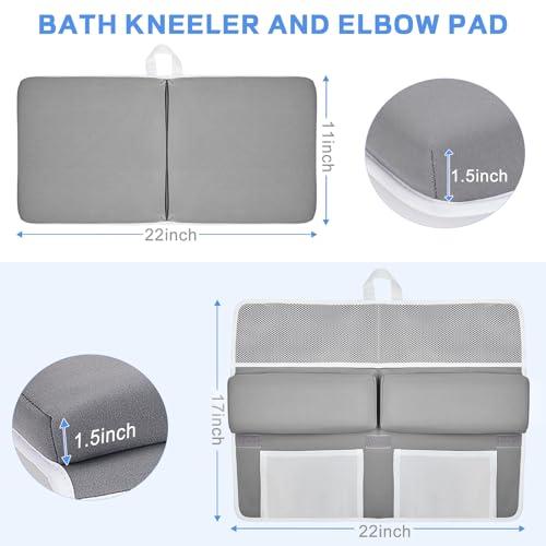 JOY ANAN Baby Bath Kneeler and Elbow Rest Pad Set, Bathtub Kneeling Pad, Baby Accessories for Bath, Relieve Your Knees and Elbows