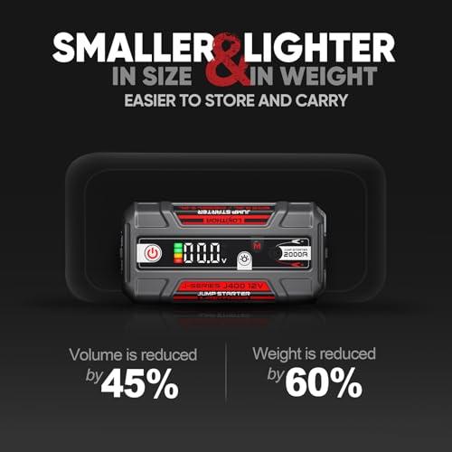 LOKITHOR J400 Portable Jump Starter 2000A, 12V Lithium Battery Booster with ConnectMax Tech, Smart Digital Display, Car Jump Box for Up to 8.0L Gas & 6.0L Diesel Engines