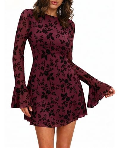 Mini Vestido Floral BTFBM para Invitada de Boda Otoño 2026