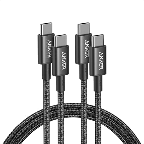 Cables Anker USB-C a USB-C de Carga Rápida 100W (2 pzas, 1.8 m, Negros)