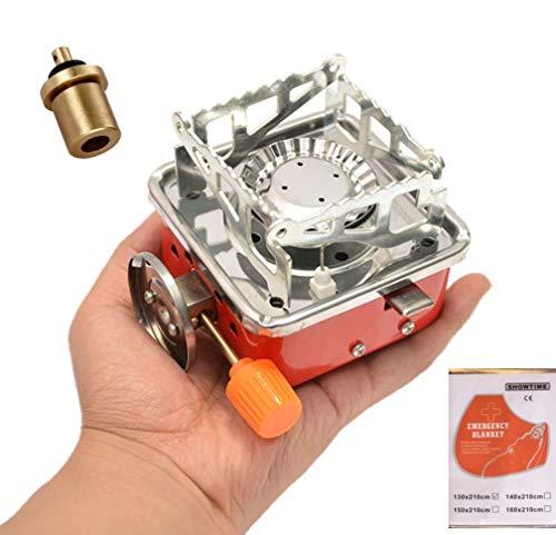 Camping Stove, Backpacking Stove, Foldable, Portable, Lightweight, Piezo Ignition, Single Burner Adjustable, Premium Mini Powerful and Stable Camp Stove for Hiking Picnic, 1+2+1+1p