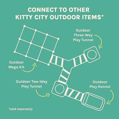 Mega Kit de Juego Catio Kitty City para Gatos - Uso Exterior e Interior