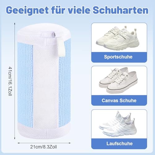 Dntorx: 2 Bolsas para Lavar Zapatos en Lavadora y Secadora, Azul + Blanco