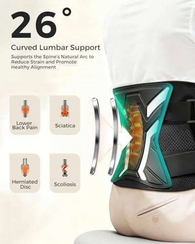 Duoorra Back Brace for Men & Women Lower Back Pain Relief, Sciatica Pain Relief, Herniated Disc, Scoliosis-Breathable Back Support Brace with 26° Ergonomic Bionic Curve Support Stays