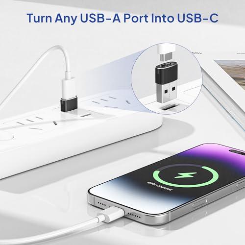 Elebase: 4 Adaptadores USB-A a USB-C para Dispositivos Apple/Samsung
