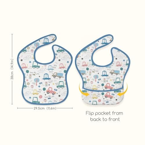 CIVARUA KIDS 3 Pack Waterproof Baby Bibs for Eating, Mess Proof Feeding Bib