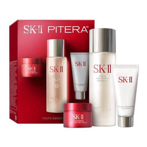 SK-II Youth Essentials Skin Care Set - Includes Facial Cleanser, Facial Essence & SKINPOWER Face Cream - Anti Aging Skin Care Set to Reduce Fine Lines & Improve Uneven Texture