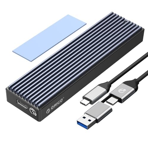 Gabinete ORICO para SSD M.2 NVMe/SATA, USB 3.1 Gen 2 (10 Gbps) compatible M-Key/B+M Key y UASP (M2PVM)