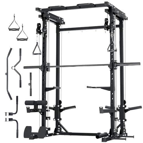 Major Fitness Drone3 Smith Machine, All-in-One Home Gym Power Rack with Cable Crossover, Pull-Up Bars, T-Bar & Squat Station, Heavy-Duty Full-Body Workout for Strength Training (D3