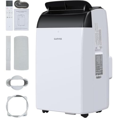 Garvee 14000 BTU Portable Air Conditioner, 3-in-1 Indoor AC Unit with Cooling, Dehumidifier, Fan, Follow Me, 24-Hour Timer, Remote Control & Window Kit for Bedroom, Home Office, Ap