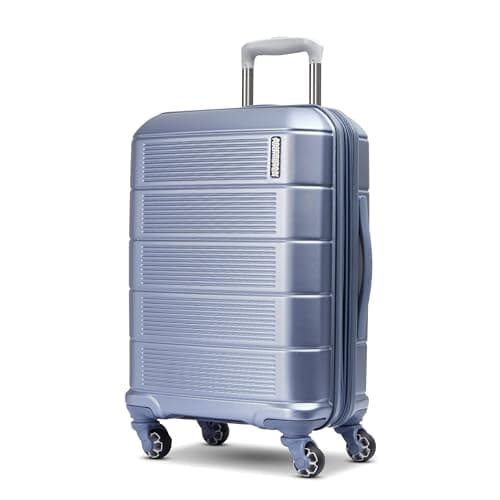 American Tourister Stratum 2.0 Expandable Hardside Luggage with Spinner Wheels, Slate Blue, Carry-on